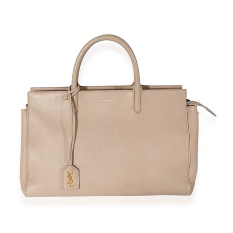 cabas ysl beige|Saint Laurent Beige Leather Medium Rive Cabas Bag .